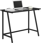Zwarte Bureau of Tekentafel - Laptop Tafel met Houten Legblad en Stevig Frame - 100x50x75cm - Zwart