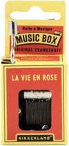 muziekdoos La Vie en Rose 4 x 5 cm RVS zilver
