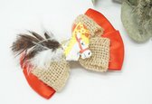 Luxe Pietenmuts - Pieten baret - Pietenmuts met naam – Sinterklaas accessoire – Beige - Bows and Flowers
