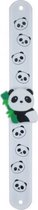 klaparmband Panda Bamboe zwart/wit 21 cm