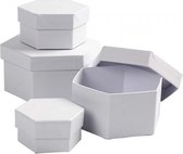 dozen Hexagonaal karton 6,5-8-10-12 cm wit 4-delig