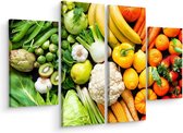 Multipart Canvas print Fruits and vegetables in rainbow colors Canvas 80x60 cm (2x 20x60 cm + 2x 20x40 cm) LBS-2982-C80-60_2X20-60_2X20-40