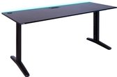 Milo Ultra XL Game Bureau met LED verlichting - Groot Bureau - Gaming Desk – Gamebureau voor Gamers - Zwart – 165x68 cm