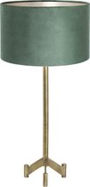 Light & Living Dennis tafellamp - schemerlamp - 59 cm hoog - Ø30 cm - gouden voet met groene kap