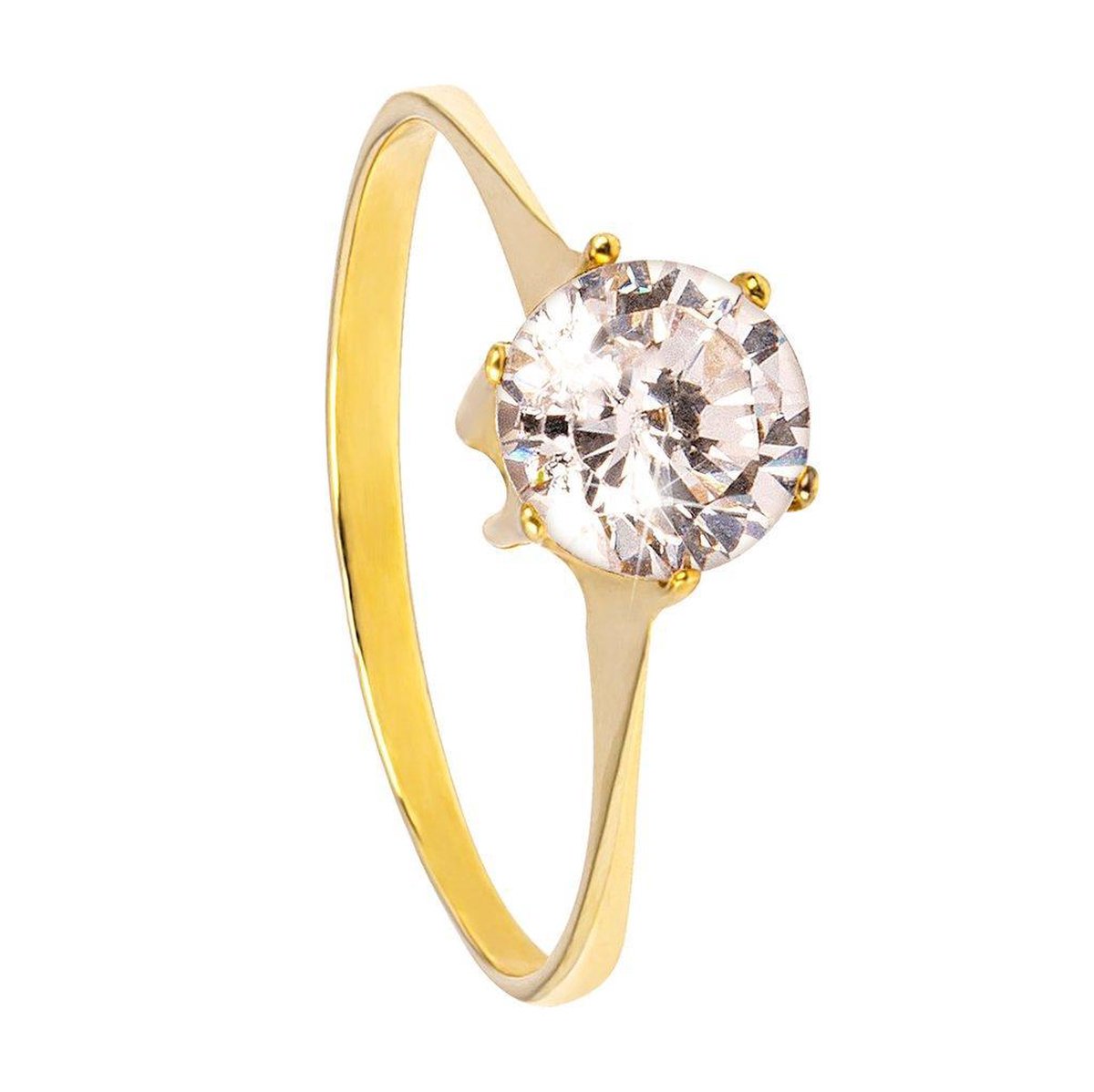 Di Lusso - Ring Padova - Swarovski Zirkonia - 14 Karaat Goud - Dames - 17.00 mm