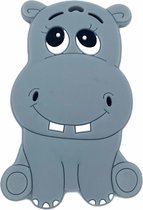 Chewzoo® - Bijtketting Nijlpaard Lief - Cute Hippo - Lichtgrijs