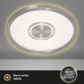 Briloner Leuchten - LED-plafondlamp, plafondlamp incl. backlight-effect, 22 Watt, 3.000 lumen, 3.000 Kelvin, wit/mat nikkel