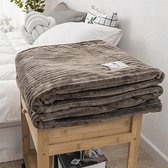 Lente/Zomer Plaid 150 x 100 cm - Super zachte deken - Bed sprei - Fleece plaid - Grijs
