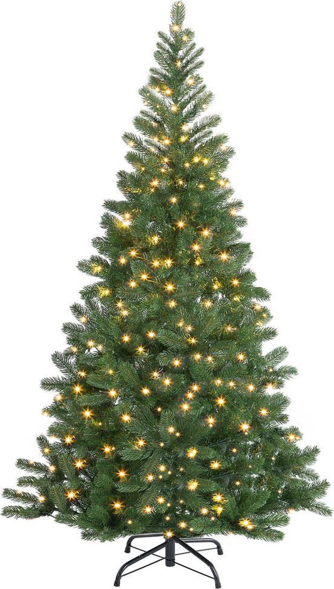 Kerstboom met LED lichtketting warmwit -kunstkerstboom met verlichting- kerst- kerstversiering- kunstboom- kerstsfeer