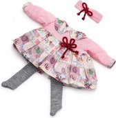 pop-accesoire jurk meisjes 38 cm textiel roze/grijs