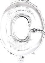 letterballon O folie 34 cm zilver
