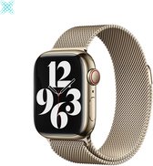 MY PROTECT® Milanese Loop Armband Voor Apple Watch Series 1/2/3/4/5/6/7/SE 38/40/41mm Horloge Bandje - Metalen iWatch Milanees Bandje Apple Watch - Magneet Sluiting - Goud