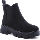 SmileFavorites® Chelsea boots - Zwart - Suedine - Maat 36