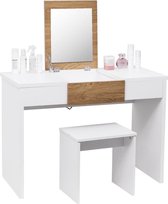 Dakta ® Luxe Make-Up Tafel met Spiegel | Met Spiegel en krukje | Kaptafel | Wit