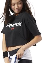 Reebok Linear Logo Crop Tee T-shirt Vrouwen Zwarte L