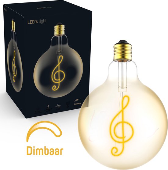 Proventa Edison led lamp E27 goud - XL lichtbron MUSIC - Dimbaar - Warm wit licht
