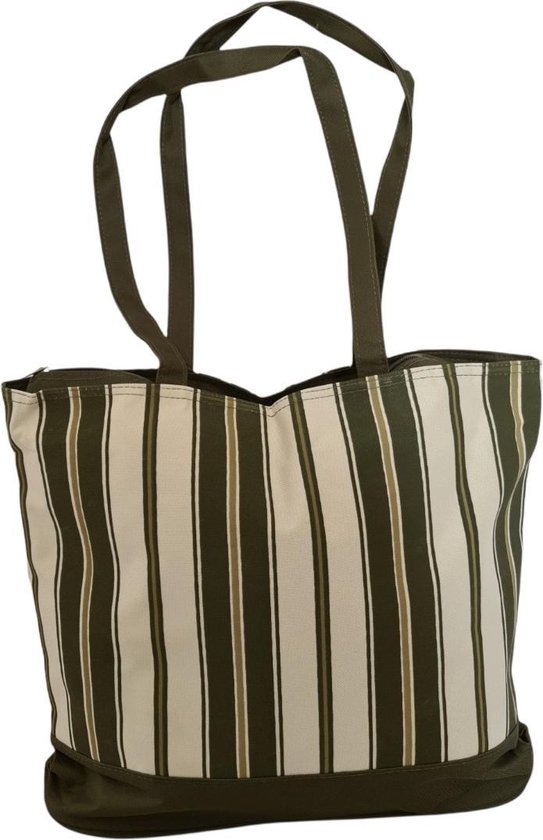 Shopper - Boodschappentas - Gestreept Groen