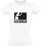 Bier Pong Koningin | Dames T-shirt | Wit | Drankspel | Feest | Kampioen | Beer Pong | Sport