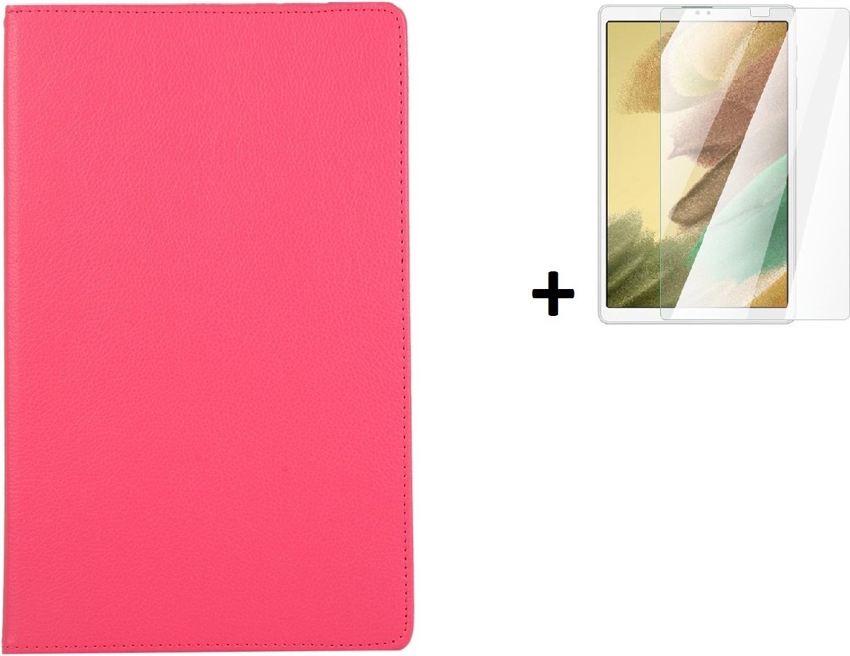 Geschikt voor Samsung Galaxy Tab A7 Lite Hoesje - 8.7 inch - Samsung Tab A7 Lite Screenprotector - Samsung Tab A7 Lite Hoesje Roze + Screenprotector