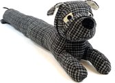 Tochtstopper Hond Zwart / Grijs - Tocht stopper - Tochtrol - Tochtkussen - 90cm