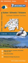 Regionale kaarten Michelin - Michelin Wegenkaart 552 Zwitserland Zuidwest