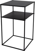 Luxe Bijzettafel - Bijzettafeltje - 35x34,5x59cm - MDF en Staal - 2 Niveau's - Dubbele Tafel