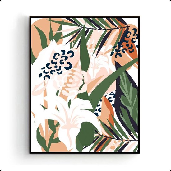 Design Poster Tropische Botanische Planten Abstract 303 - Botanische / Tropische Bladeren - Planten Poster - Muurdecoratie - 70x50cm - PosterCity