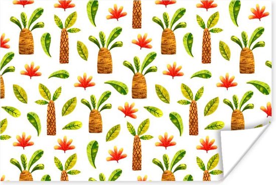 Poster Jungle - Bladeren - Patronen - 180x120 cm XXL