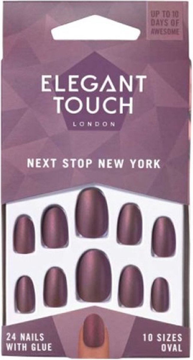 Elegant Touch Next Stop New York Nails - Press on nails - Plaknagels - Nepnagels - 24 stuks - Beste Kwaliteit