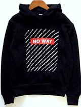 Jongens hoodie zwart met tekst 146/152