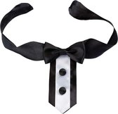 Luxe noir avec cravate blanche pour chiens taille S - chien - cravate - smoking - animal de compagnie - vêtements pour chiens