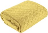 Lucy’s Living luxe JASMIN Beddensprei Mosterd geel - 220x240 cm – bedsprei 2 persoons - beige – beddengoed – slaapkamer – spreien