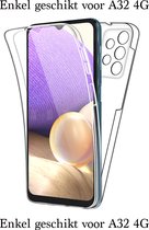Samsung A32 4G Hoesje 360 en Screenprotector in 1 - Samsung Galaxy A32 4G case 360 graden Transparant
