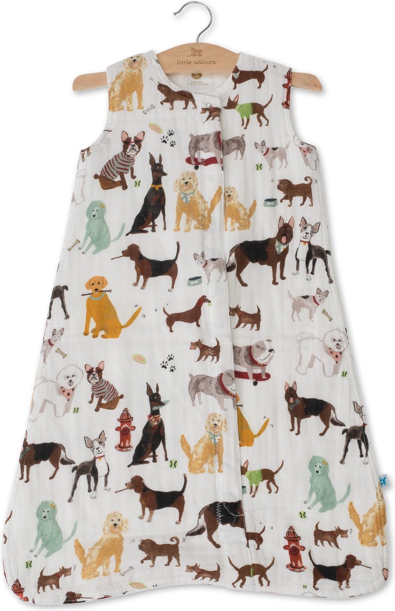 Little Unicorn Slaapzak Woof - Katoen - Medium - 6-12 maanden Little Unicorn Slaapzak Woof - Katoen - Medium - 6-12 maanden