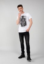 DEELUXE T-shirt met foto van een schedel  GUNS White