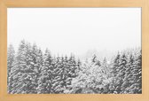 JUNIQE - Poster in houten lijst Winter In the Mountains -20x30 /Grijs