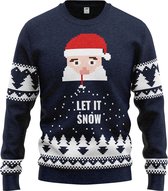 JAP Foute kersttrui - Santa let it snow - Kerstcadeau volwassenen - Dames en heren - Kerst - XL - Blauw