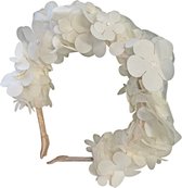 Jessidress® Chique Diadeem Feestelijke Haarband Hoofdband met bloemen - Beige