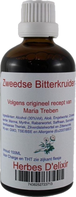 Zweedse kruiden tinctuur - 100 ml - Herbes D'elixir - Maria Treben | bol.com