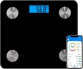 Slimme Weegschaal met App - Weegschalen Smart Personenweegschaal - 12x Volledige Lichaamsanalyse o.a. Vetpercentage, BMI - met Gratis Analyse App
