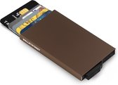 Walletstreet Uitschuifbare Pasjeshouder XR Type -  Walletstreet Aluminium Creditcardhouder Card Protector Anti-Skim/ RFID Card Protector 7 Pasjes – Bruin