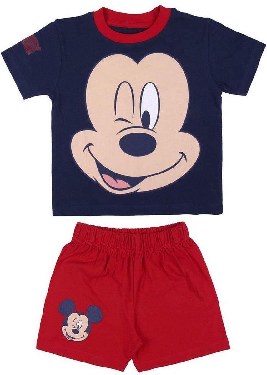 Mickey Mouse Shortama - Maat 98 - Pyjama met korte broek en T-shirt - 100% Katoen