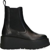 Sacha - Dames - Zwarte chelsea boots met plateauzool - Maat 38