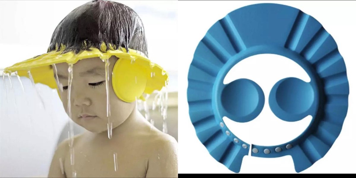 Douche Muts / Kapje / Cap Blauw. Baby Dreumes Peuter. Met...