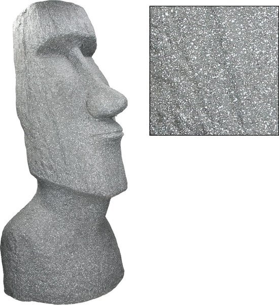 Figurine de jardin Île de Pâques Moai Grijs 37x26x78 cm
