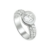 The Jewelry Collection Ring Zirkonia - Zilver Gerhodineerd