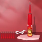 CoolHome Sonic Leeuwtje - Electrische kindertandenborstel - Tandenborstel geschikt voor peuters en kinderen - Rood