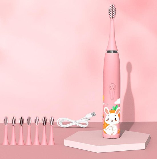 CoolHome Sonic Konijntje - Elektrische Tandenborstel geschikt voor Peuters en Kinderen - Kindertandenborstel - Roze
