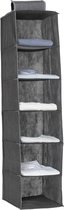 5Five kast organizer - hangend - 6 vakken - 30 x 30 x 120 cm - grijs