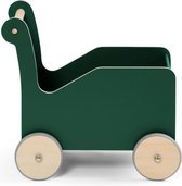 Sebra loopwagen hout - bottle green